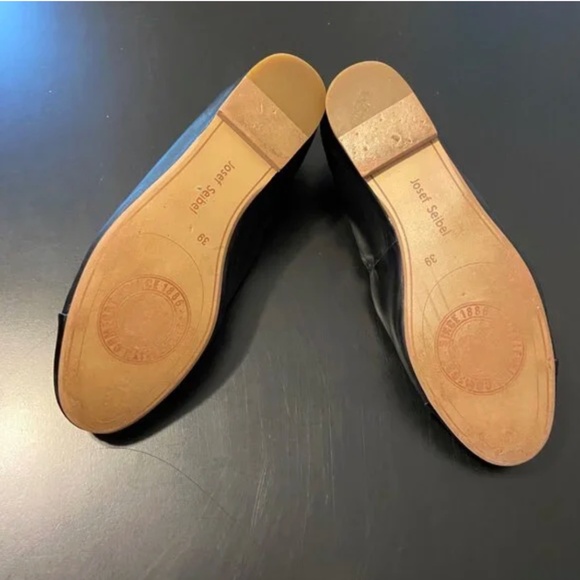 Josef Seibel Black Leather & Patent Leather Flats – Size 39 - Picture 7 of 9